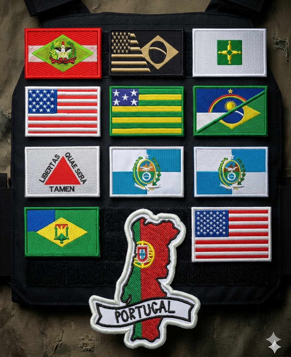 Coleção de patches de bandeiras de estados e países